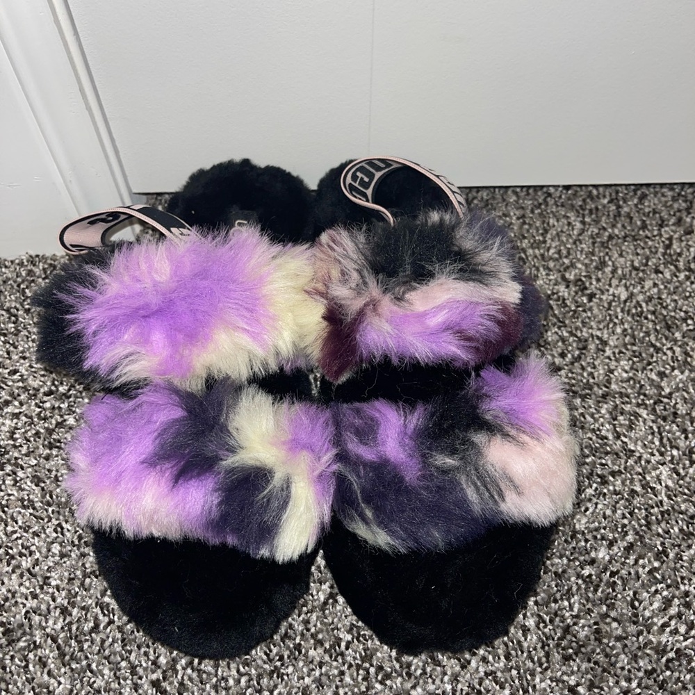 UGG Colorful Fuzzy Slippers